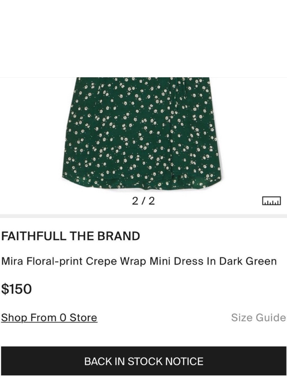 NWOT Faithful the Brand Wrap Mira Mini Floral Dress Green Size 8 - Picture 7 of 14